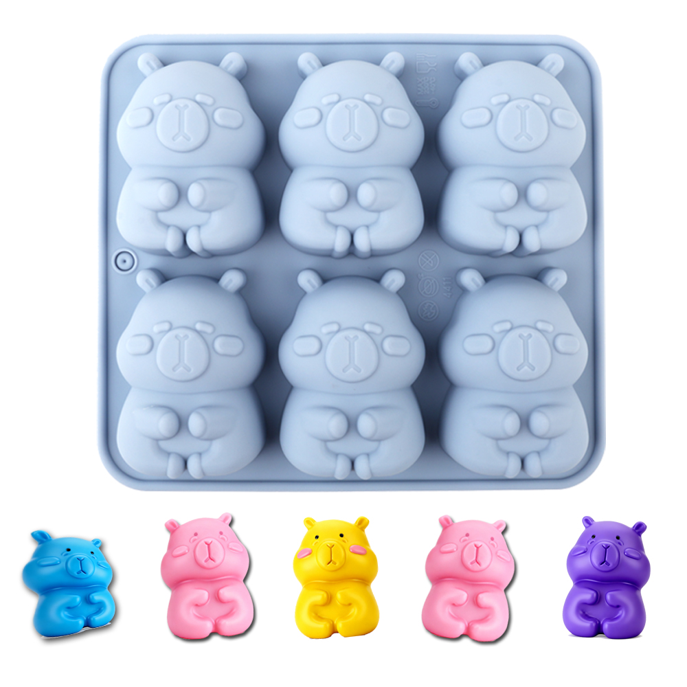 Soap Making Store - 귀여운 카피바라 모양의 실리콘 케이크 몰드,