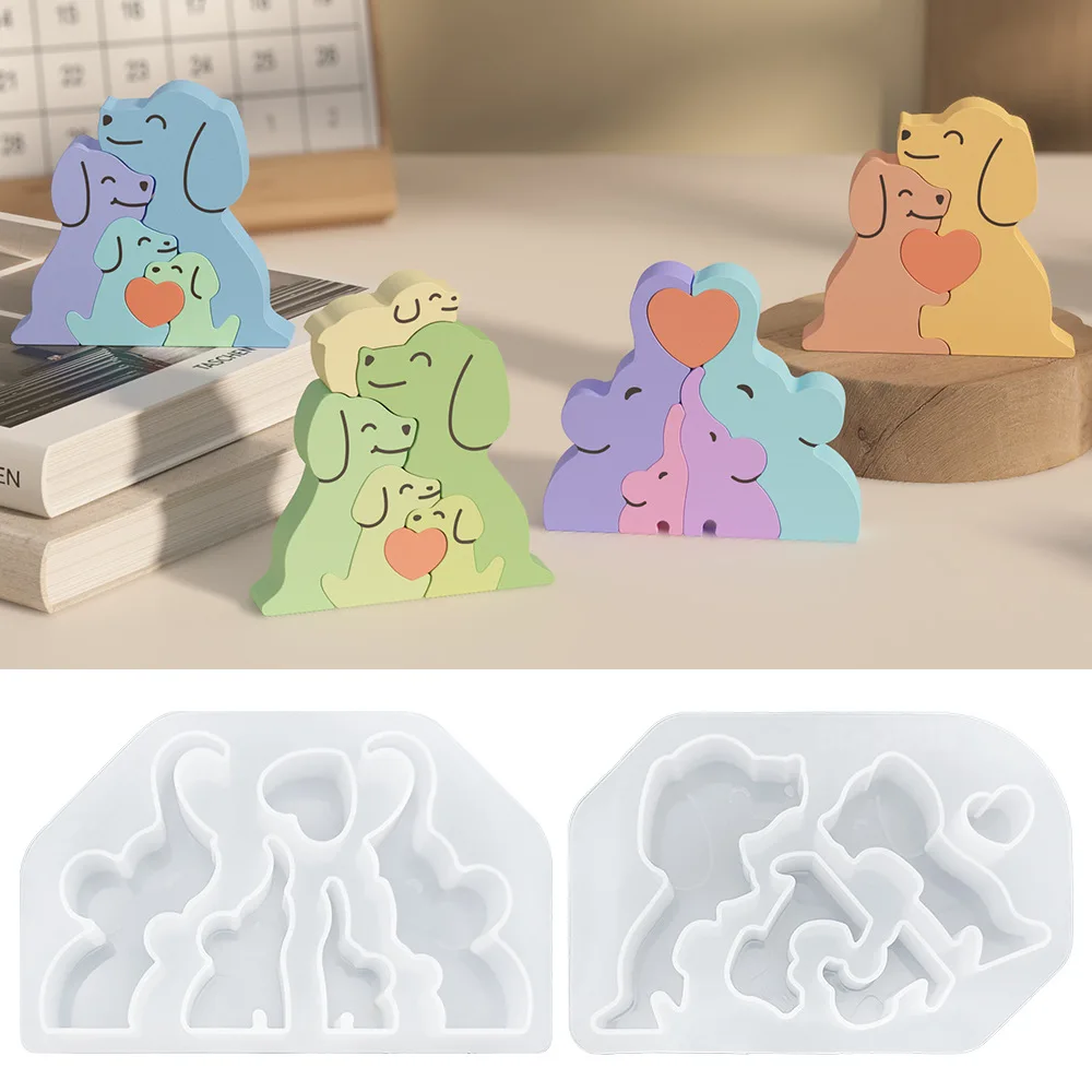 Soap Making Items - 동물 가족 사랑 포옹 실리콘 양초