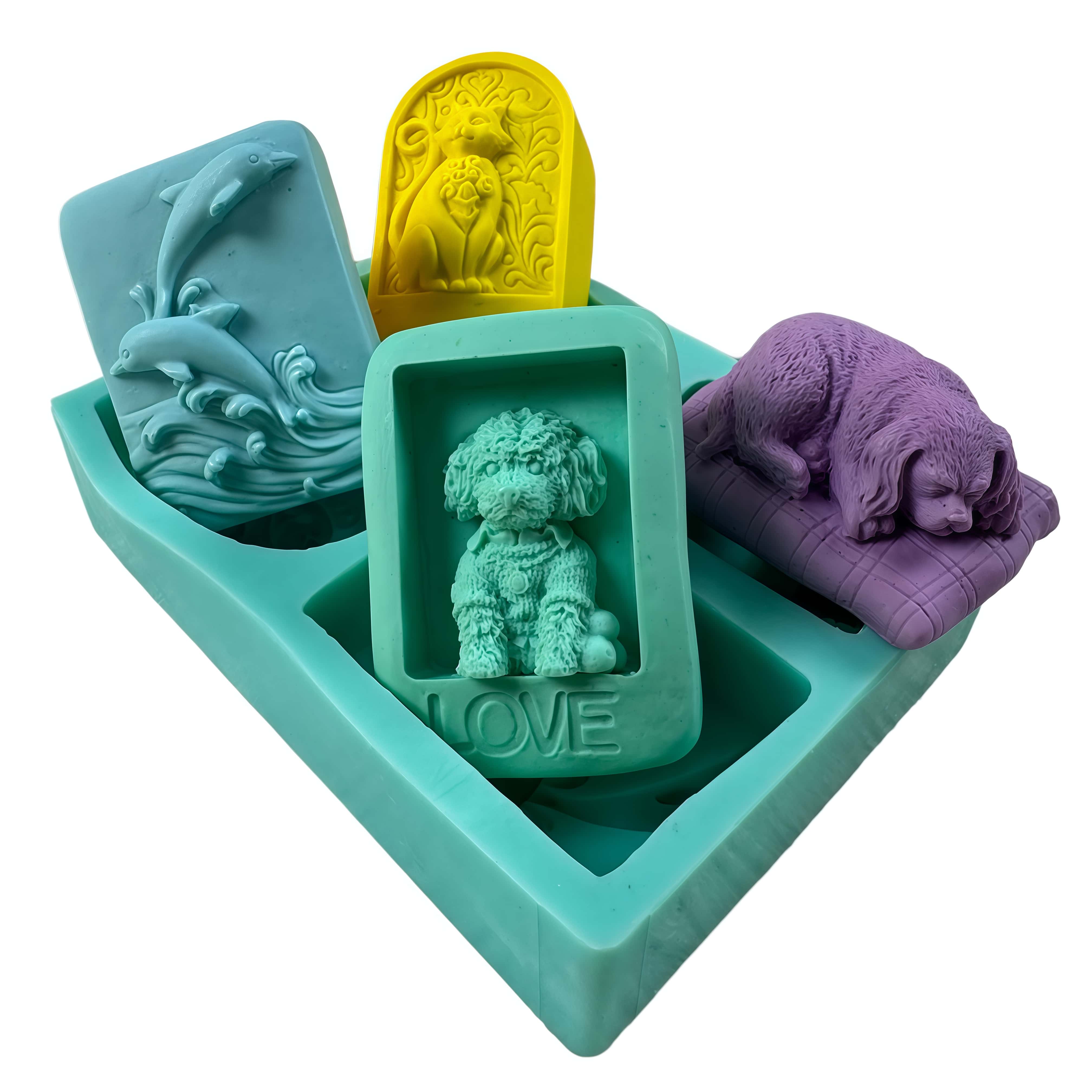 Soap Making Books - 4구 동물 비누 몰드 DIY 강아지