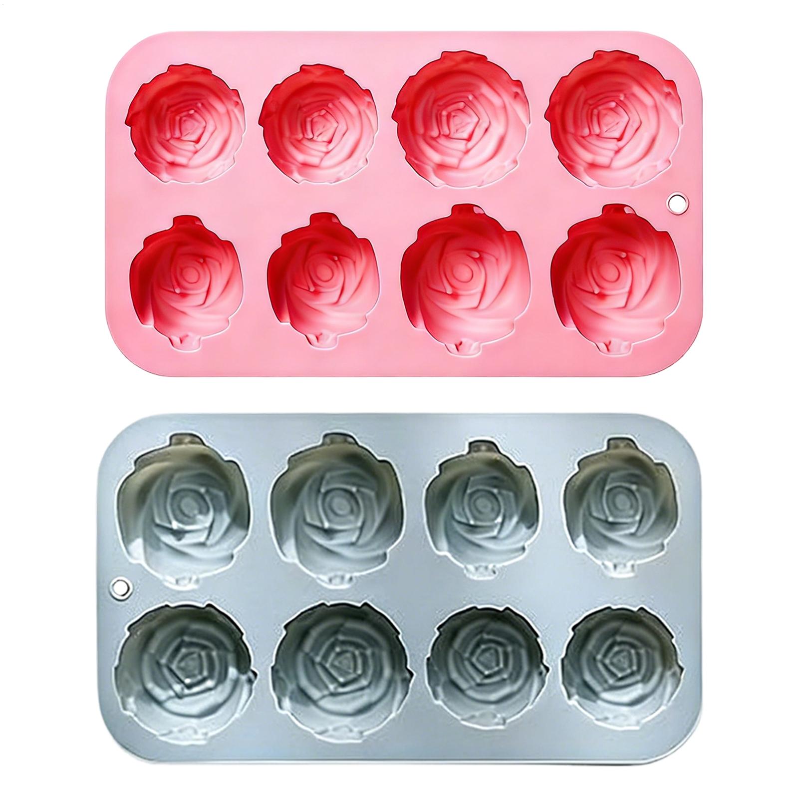 Soap Making In Home - 8구 장미꽃 실리콘 몰드 수제 비누