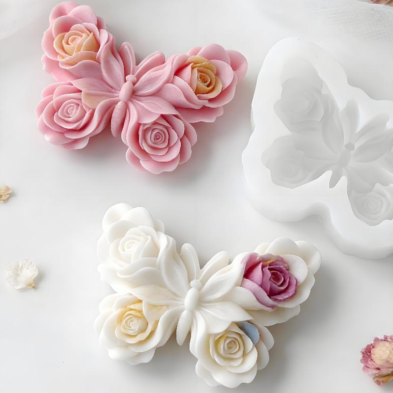 Soap Making Store - DIY 장미 나비 모양 실리콘 몰드