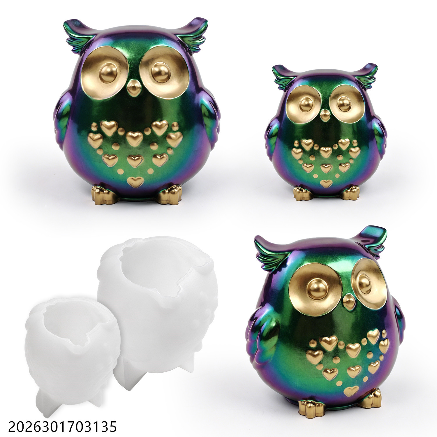 Soap Making Store - 올빼미 실리콘 몰드 3D 새 모양