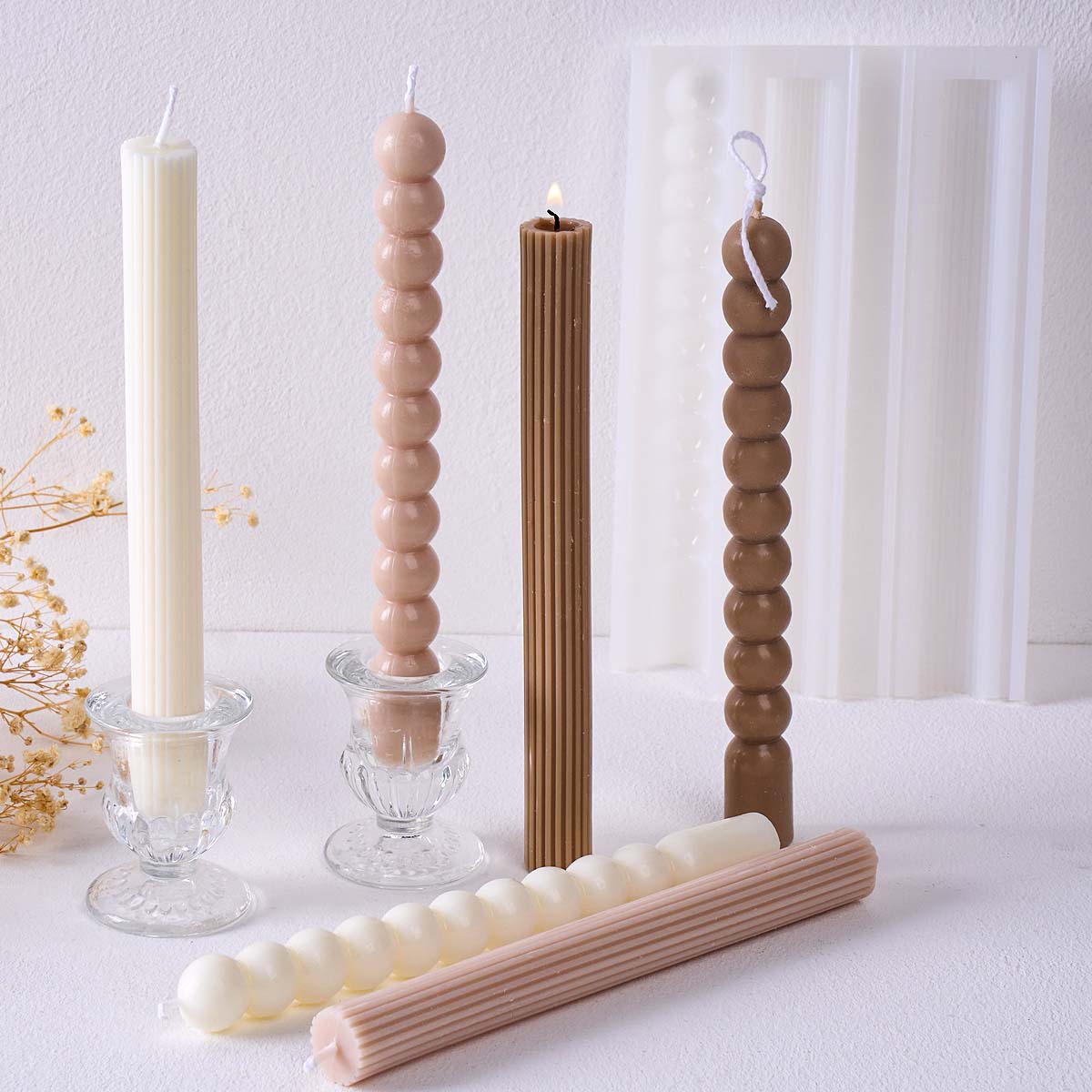 3D 롱 스트라이프 버블 비즈 필라 캔들 실리콘 몰드  - Soap Making In Home 리뷰 및 가격
