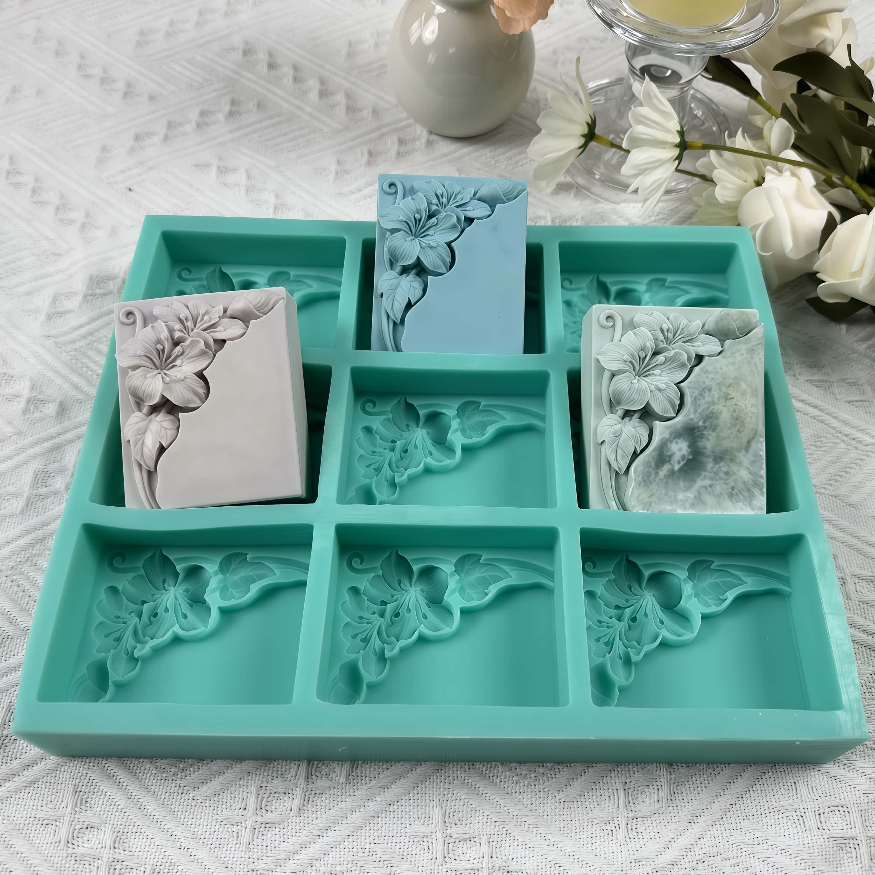 9구 탄광 꽃 비누 몰드, 천연 비누 제작용 꽃무늬 실 - Soap Making Books 리뷰 및 가격