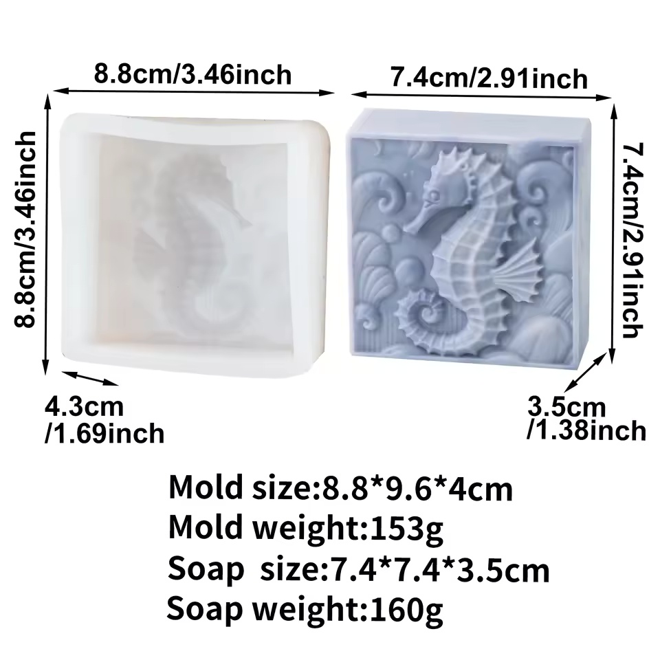 3D 해마 실리콘 비누 몰드 DIY 바다거북 상어 동물 - Soap Making In Home 리뷰 및 가격