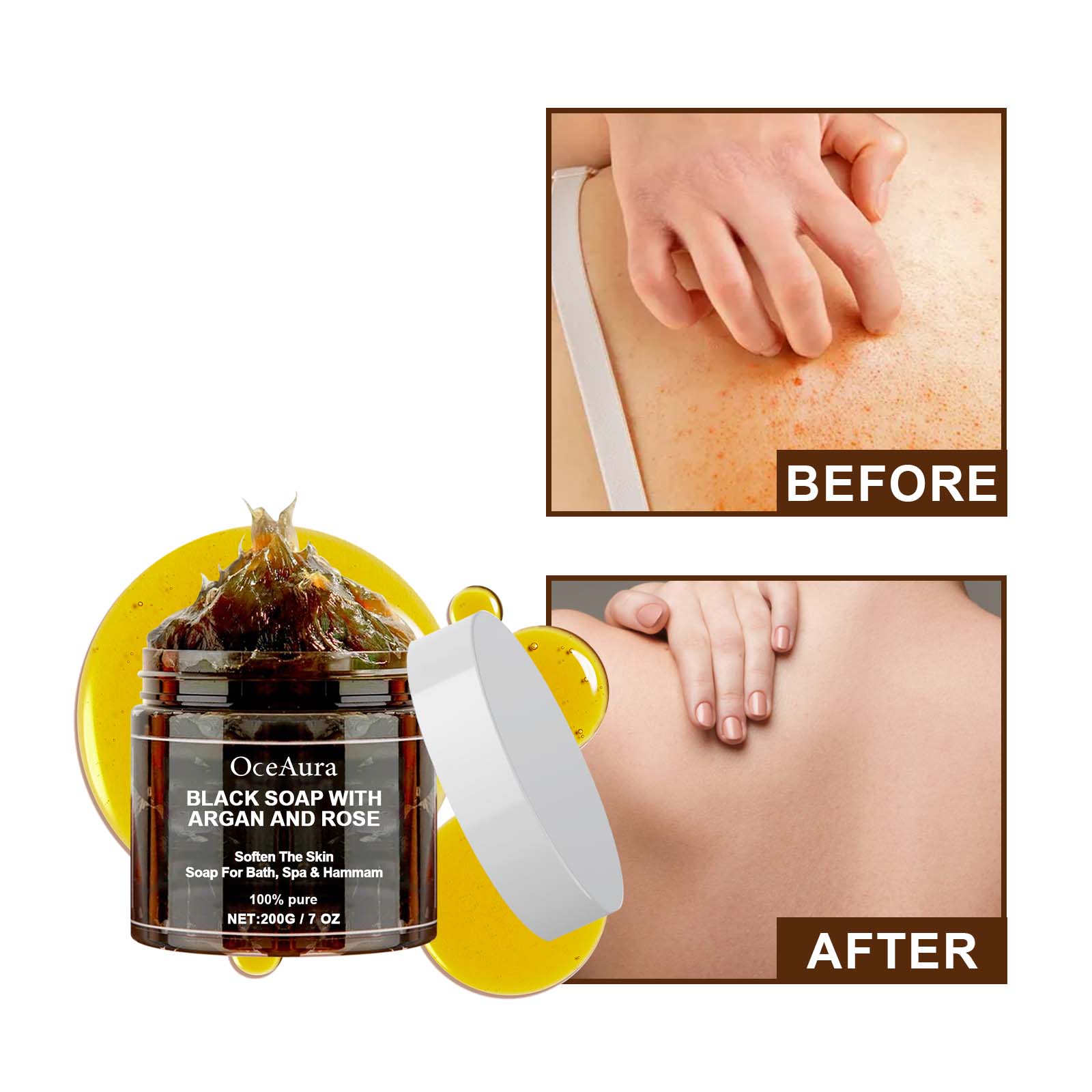 오세아우라 블랙솝 아르간&로즈 블랙 벨디솝 각질제거 바 - Castor Oil Soap 리뷰 및 가격