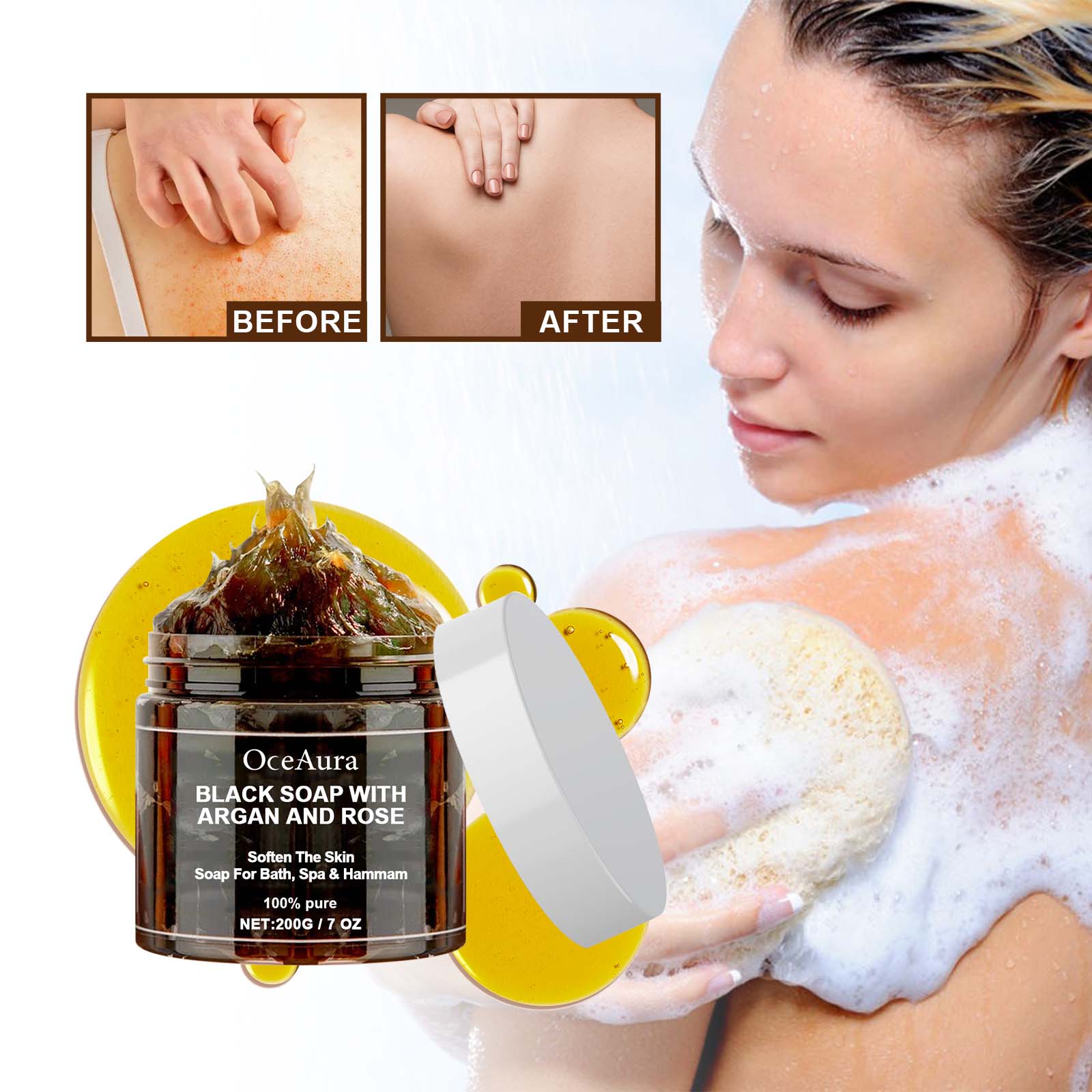 오세아우라 블랙솝 아르간&로즈 블랙 벨디솝 각질제거 바 - Castor Oil Soap 리뷰 및 가격
