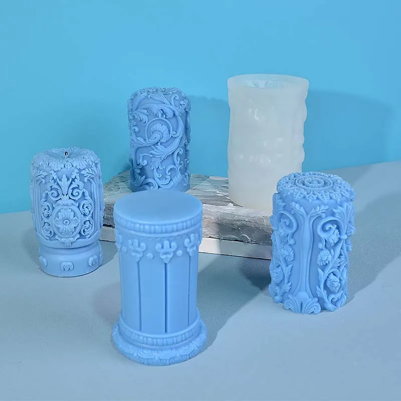 새겨진 로마 열 촛불 실리콘 금형 꽃 구호 실린더 비누 - Soap Making In Home 리뷰 및 가격